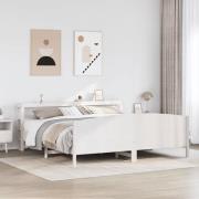 vidaXL Sängram utan madrass vit 180x200 cm massiv furu