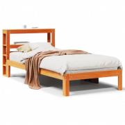 vidaXL Sängram utan madrass vaxbrun 100x200 cm massiv furu