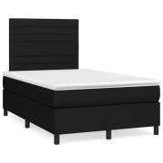 vidaXL Ramsäng med madrass svart 120x190 cm tyg