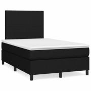 vidaXL Ramsäng med madrass & LED svart 120x190 cm tyg