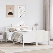 vidaXL Sängram utan madrass vit 140x190 cm massiv furu