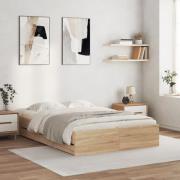 vidaXL Sängram med lådor sonoma-ek 120x190 cm konstruerat trä