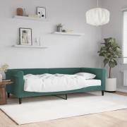 vidaXL Dagbädd med madrass mörkgrön 90x200 cm sammet