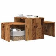 vidaXL Soffbord set åldrat trä 100x48x40 cm konstruerat trä