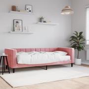 vidaXL Dagbädd med madrass rosa 80x200 cm sammet