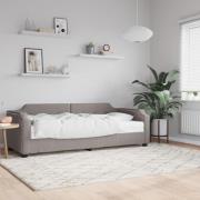 vidaXL Dagbädd med madrass taupe 90x200 cm tyg