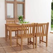 vidaXL 5-delad trädgårdsmatgrupp 150x90 cm massiv teak