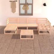 vidaXL Loungegrupp 7 delar massiv furu
