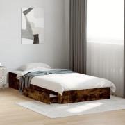 vidaXL Sängram med lådor rökfärgad ek 100x200 cm konstruerad trä