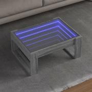 vidaXL Soffbord med Infinity LEDs grå sonoma 70x53x30 cm