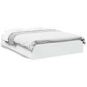 vidaXL Sängram med lådor vit 140x190 cm konstruerat trä