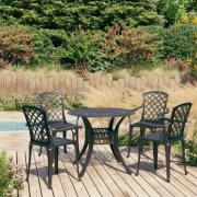 vidaXL Caféset 5 delar gjuten aluminium svart