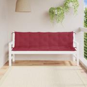 vidaXL Bänkdynor för trädgården 2st vinröd 180x50x7cm oxfordtyg