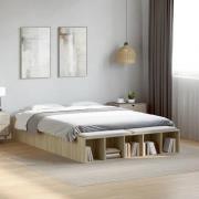vidaXL Sängram sonoma-ek 120x200 cm konstruerad trä