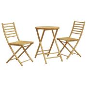vidaXL Caféset 3 delar bambu