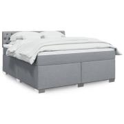vidaXL Ramsäng med madrass ljusgrå 180x200 cm tyg