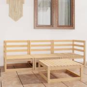 vidaXL Loungegrupp för trädgården 4 delar massiv furu