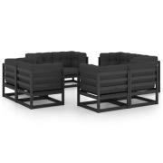 vidaXL Loungegrupp med dynor 8 delar massiv furu