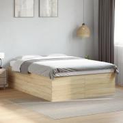 vidaXL Sängram sonoma-ek 135x190 cm konstruerat trä