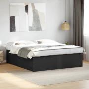 vidaXL Sängram svart 200x200 cm konstruerat trä