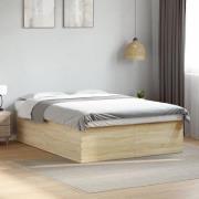 vidaXL Sängram sonoma-ek 150x200 cm konstruerad trä