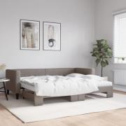 vidaXL Dagbädd med madrasser utdragbar taupe 80x200 cm tyg