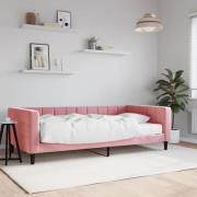 vidaXL Dagbädd med madrass rosa 100x200 cm sammet