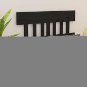 vidaXL Sänggavel svart 123,5x3x81 cm massiv furu