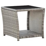 vidaXL Soffbord grå 45x45x40 cm konstrotting och glas