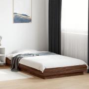 vidaXL Sängram brun ek 90x190 cm konstruerad trä