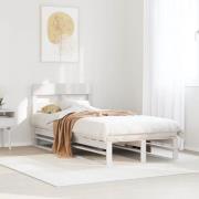 vidaXL Sängram utan madrass vit 100x200 cm massiv furu