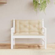 vidaXL Bänkdyna för trädgården beige 100x(50+50)x7 cm oxfordtyg