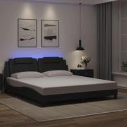 vidaXL Bed Frame "Viana" with LED without Mattress Black 180x200 cm