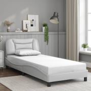 vidaXL Sängram med huvudgavel vit 80x200 cm konstläder