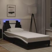vidaXL Bed Frame "Viana" with LED without Mattress Black and White 80x...
