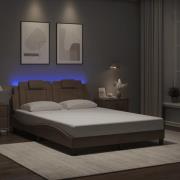 vidaXL Bed Frame "Viana" with LED without Mattress Cappuccino 120x200 ...
