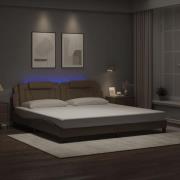 vidaXL Bed Frame "Viana" with LED without Mattress Cappuccino 200x200 ...