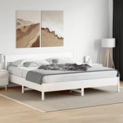 vidaXL Sängram utan madrass vit 200x200 cm massiv furu