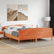 vidaXL Sängram utan madrass vaxbrun 200x200 cm massiv furu