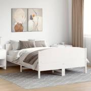 vidaXL Sängram utan madrass vit 140x190 cm massiv furu