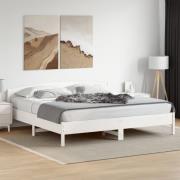 vidaXL Sängram utan madrass vit 200x200 cm massiv furu
