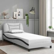 vidaXL Bed Frame without Mattress "Hvar" White and Black 90x190 cm Fau...