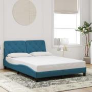 vidaXL Bed Frame without Mattress Blue 140x200 cm Velvet