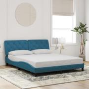 vidaXL Bed Frame without Mattress Blue 160x200 cm Velvet