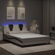 vidaXL Bed Frame "Viana" with LED without Mattress White and Black 120...