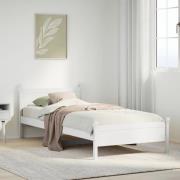 vidaXL Sängram utan madrass vit 90x190 cm massiv furu