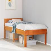 vidaXL Sängram utan madrass vaxbrun 80x200 cm massiv furu