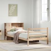 vidaXL Säng med bokhylla utan madrass 75x190cm massiv furu