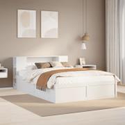 vidaXL Sängram utan madrass vit 150x200 cm massiv furu