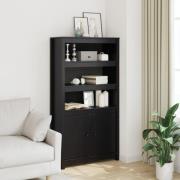 vidaXL Förvaringsskåp svart 80x35x154 cm massiv furu